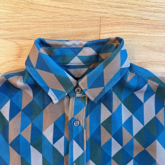 SHIPS Japan Geometric Mesh Shirt Medium - Picture 6 of 8